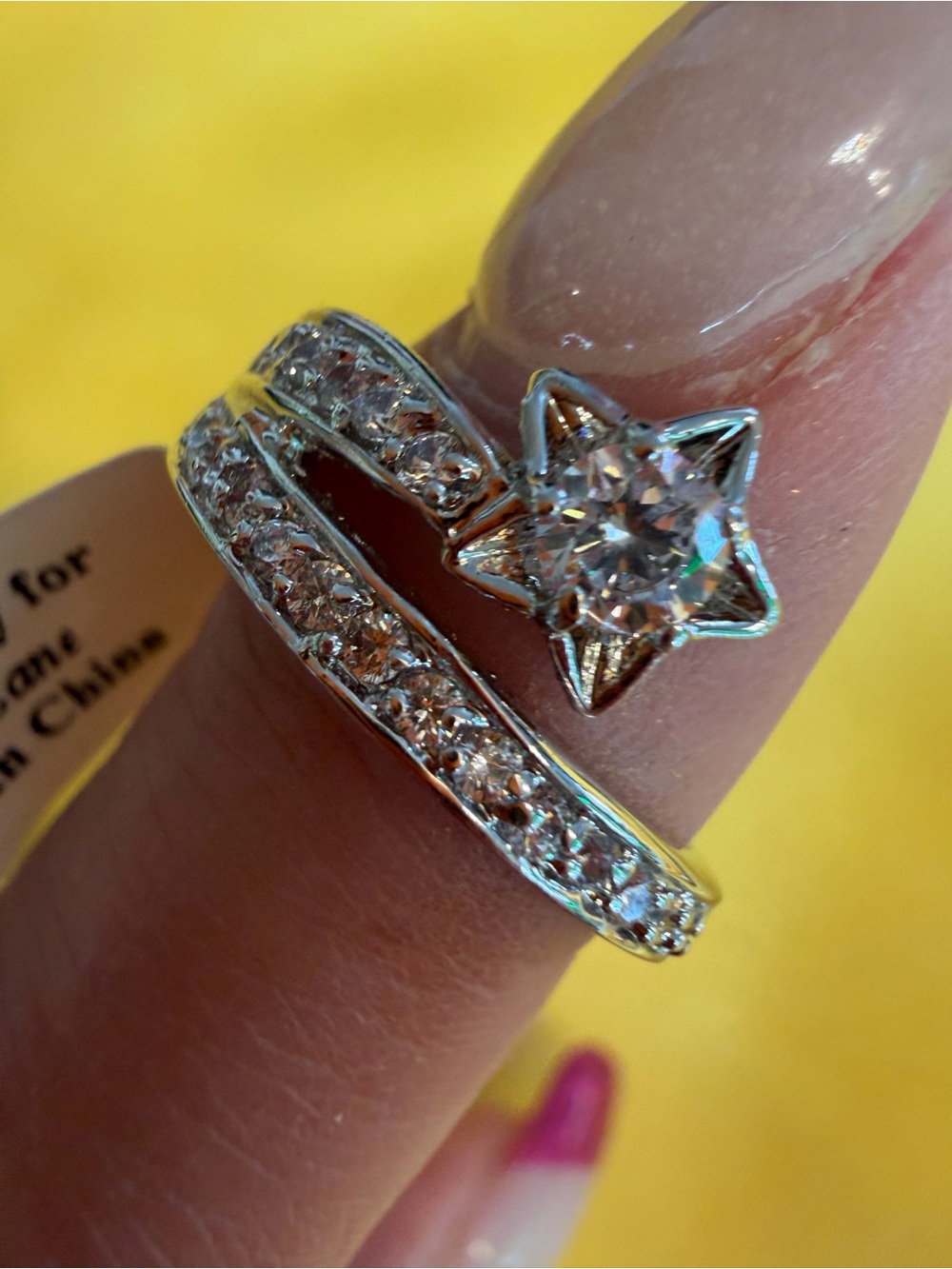Park Lane Silver Star Cubic Zirconia Ring Size 8 New
